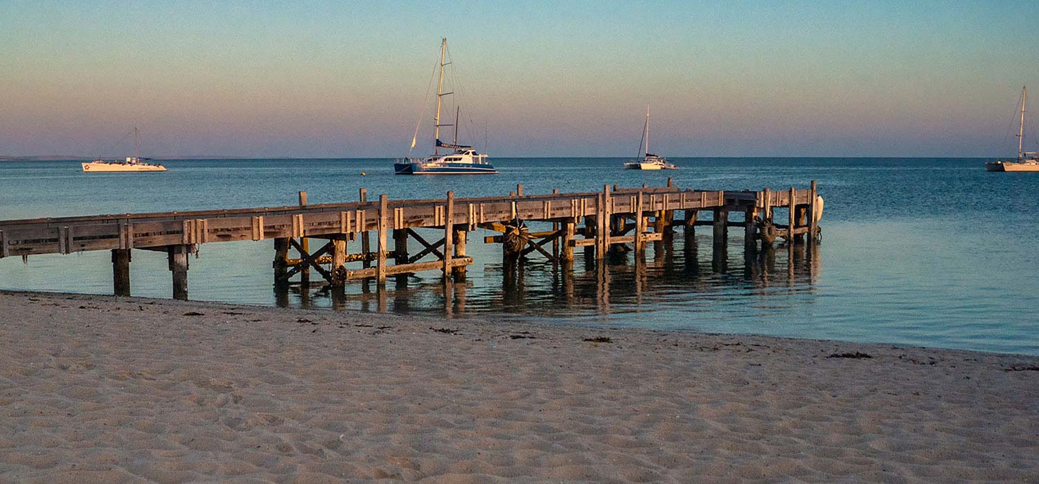 Sunrise at the jetty at Monkey Mia